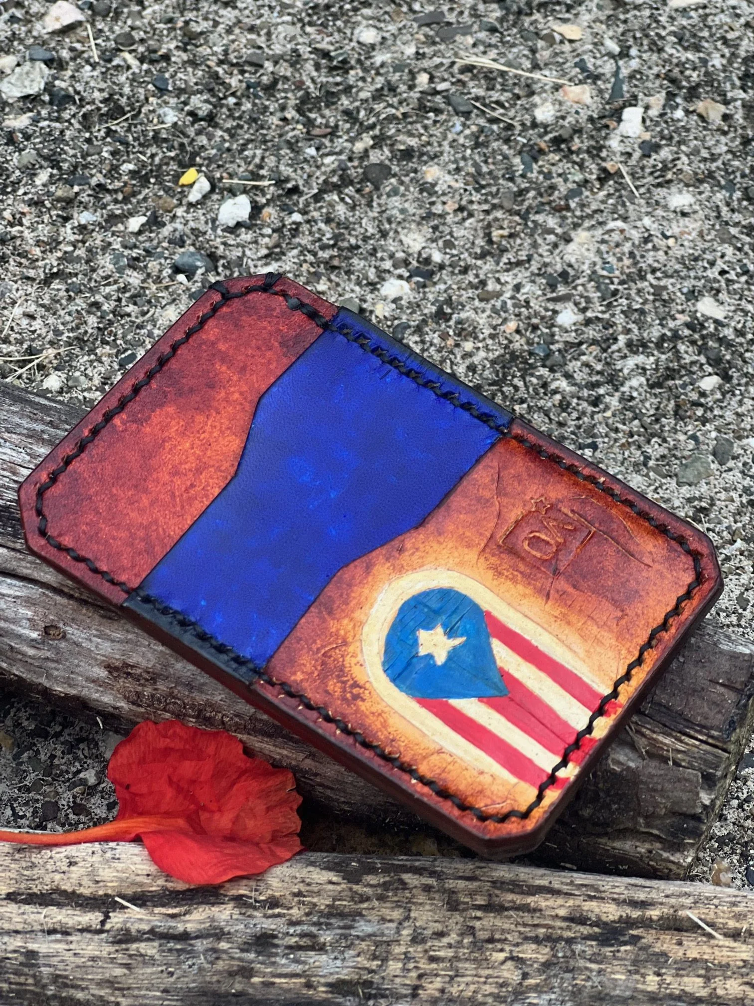 Garita Card Holder Blue Flag